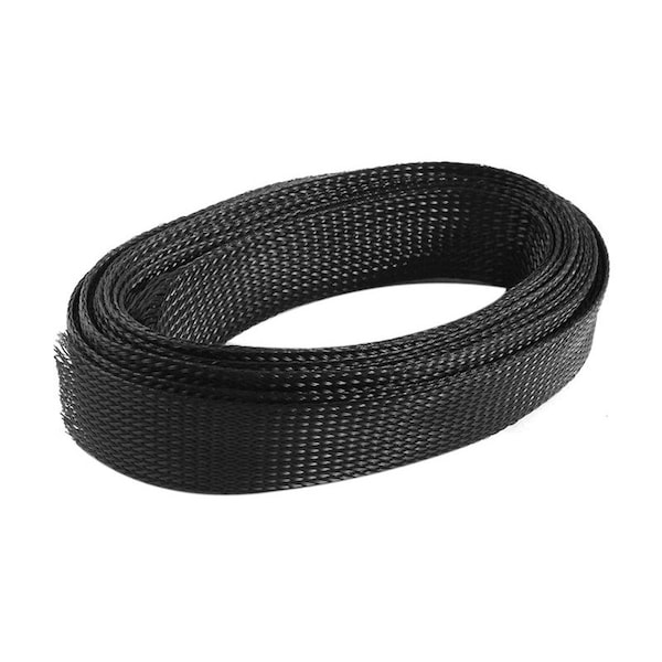 Kable Kontrol Braided Cable Sleeve, 5/8 in Inside Dia., 50 ft, Polyethylene Terephthalate, Black FW058-50 - main